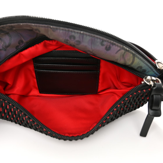 CHRISTIAN LOUBOUTIN Calfskin Spiked Paris NYC Belt Bag Black