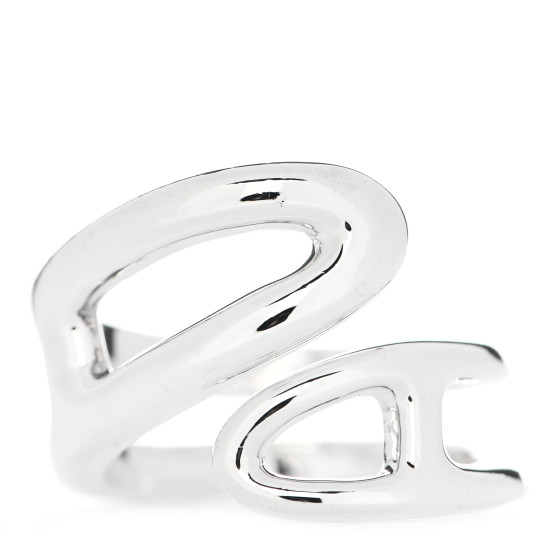 【HERMES】Chaine d'Ancre Twist ring, small model HERMES Sterling Silver Small Chaine D' Ancre Twist Ring 53