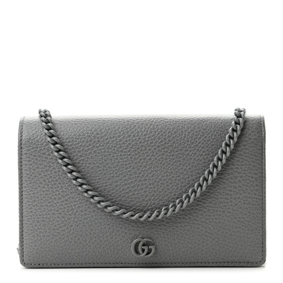 長財布 Gucci Dove Grey Leather Gg Marmont Wallet GUCCI Dollar Calfskin Enamel Monochrome Mini GG Marmont