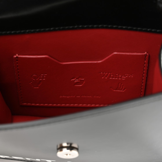 OFF-WHITE Calfskin Jitney 0.7 Rent Money Crossbody Bag Black