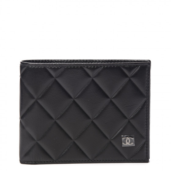 CHANEL Calfskin Quilted Mens Small Pour Monsieur Wallet