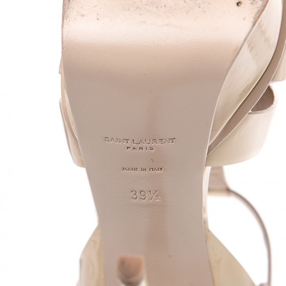 【関税&送料込】Saint Laurent Nude Patent Leather Tribute Sa SAINT LAURENT YSL Tribute Platform Sandals Nude Patent