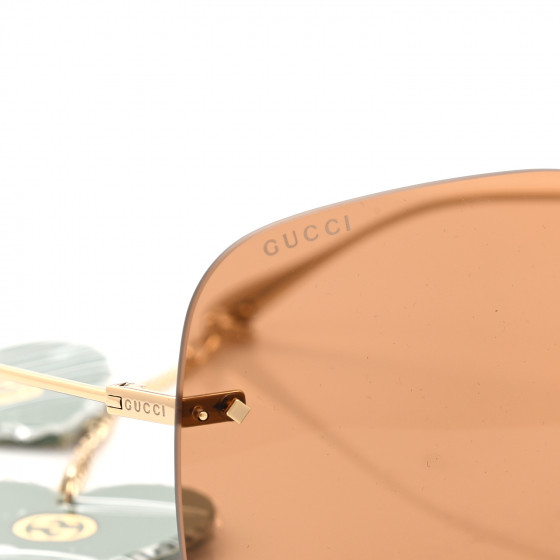 GUCCI Acetate Detachable Charm Square Frame Sunglasses