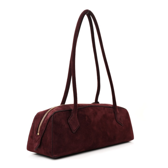 ALAIA Suede Goatskin Medium Le Teckel Bag Rouge Grenat