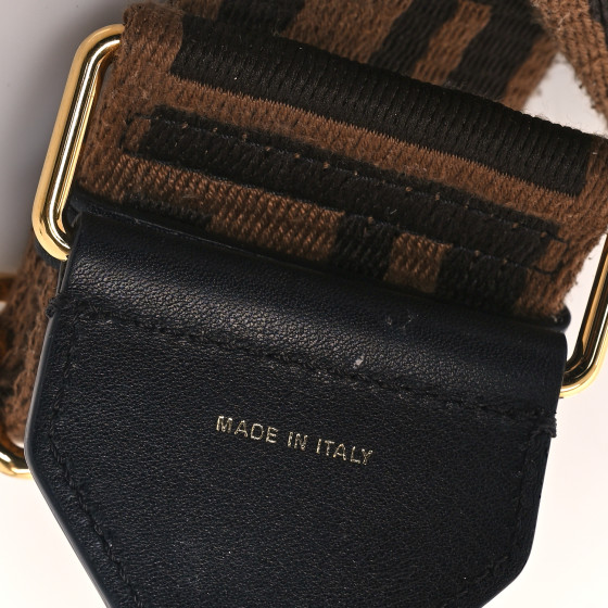 ★COURONNE★ Delica Pouch_RCAEX25147REX FENDI Jacquard Ribbon Vitello King FF Adjustable Strap You