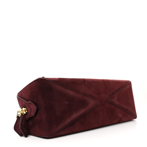 ALAIA Suede Goatskin Medium Le Teckel Bag Rouge Grenat
