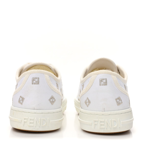 FENDI Canvas Lurex FF Womens Domino Low Top Sneakers 36