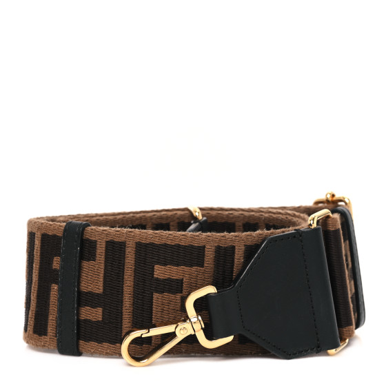 FENDI Jacquard Ribbon Vitello King FF Adjustable Strap You