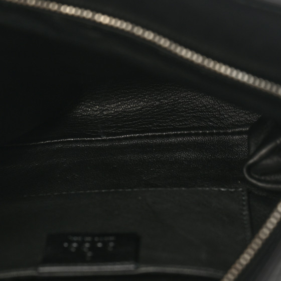 GUCCI Snakeskin Bamboo Croisette Clutch Black Blue 1639078