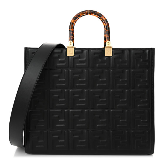 FENDI 8BS081AV23F1TCI 関税送料込 FENDI Vitello Plexiglass FF Embossed Medium Fendi Sunshine