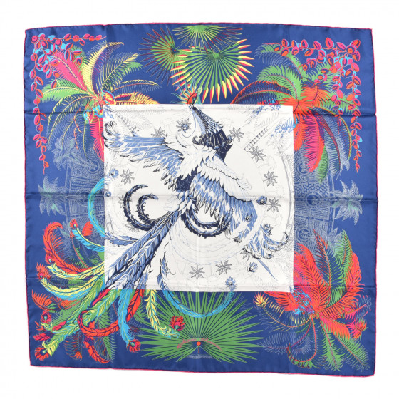 HERMES ツイリー 白/緑/他 phoenix colorIAGE エルメス ツイリー Mythiques Phoenix Coloriage 不死鳥の神話