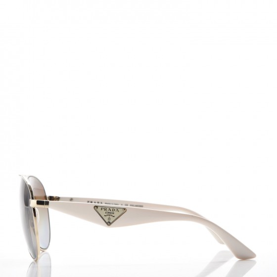 PRADA Aviator Sunglasses SPR 53Q White 224087 | FASHIONPHILE