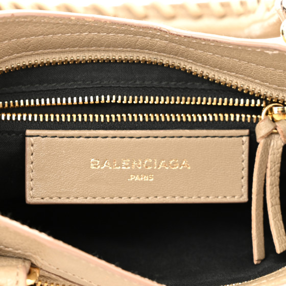BALENCIAGA Chevre Gold Metallic Edge Hardware Mini City