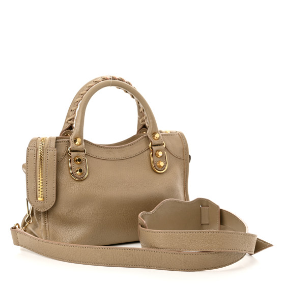 Balenciaga ベージュ ミニシティ　ゴールド BALENCIAGA Chevre Gold Metallic Edge Hardware Mini City