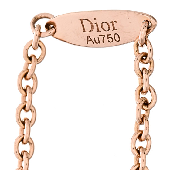 Dior リング CHRISTIAN DIOR 18K Rose Gold Diamond Red Ceramic Rose Des