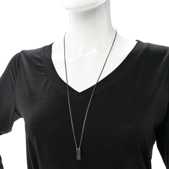 SAINT LAURENT Tag Necklace 1218537 | FASHIONPHILE