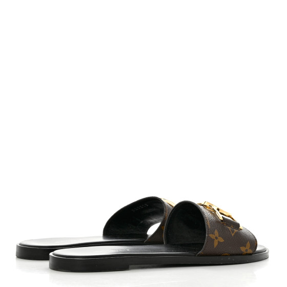 Louis Vuitton ブラック ミュール リボン付き 35.5 LOUIS VUITTON Sandals leather black Lockit Line 37.5 – Japan