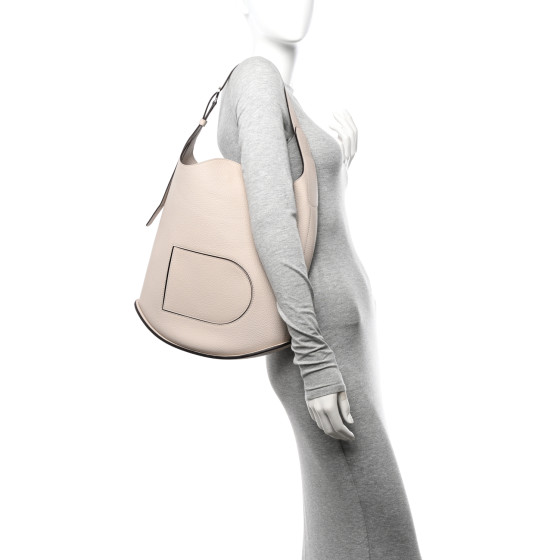 DELVAUX Taurillon Soft Pin Hobo GM Sesame 1577105 | FASHIONPHILE