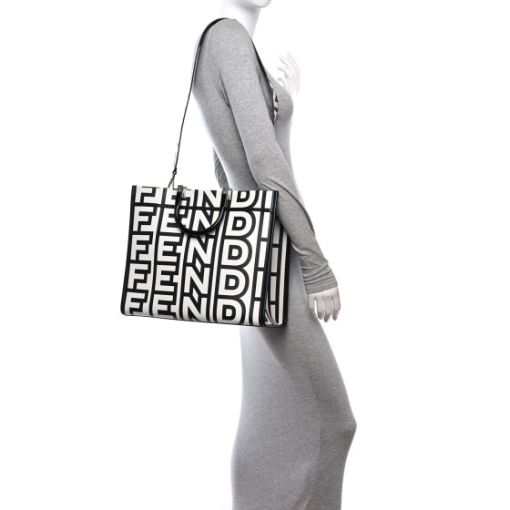 FENDI X MARC JACOBS Vitello King Logo Print Medium Fendi