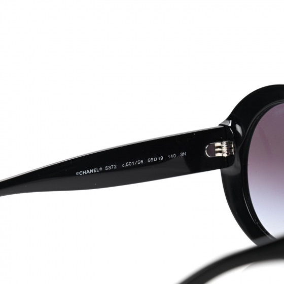 CHANEL Oval CC Sunglasses 5372 Black 844192 | FASHIONPHILE