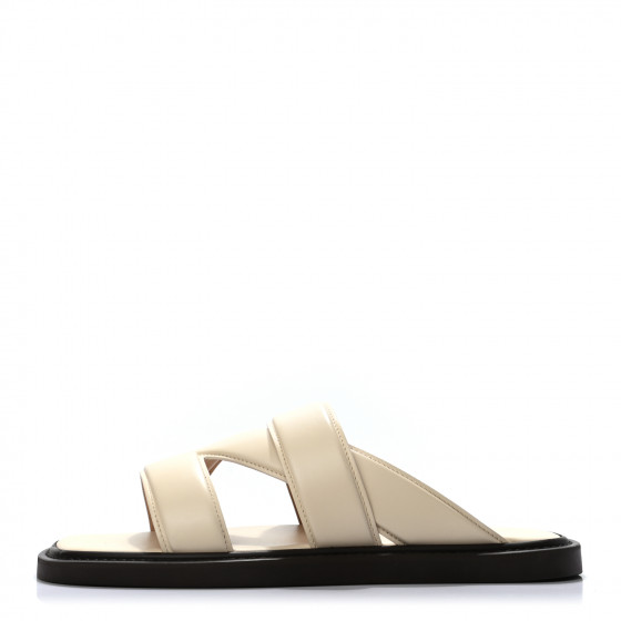BOTTEGA VENETA BAND SANDAL サイズ40 Bottega Veneta Sea Salt Lambskin Leather The Band Flat