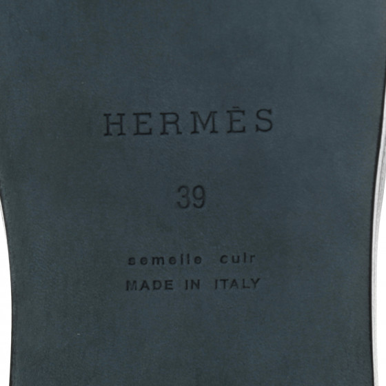 HERMES Epsom Mens Izmir Sandals 39 Black Jaune Fluo 870027