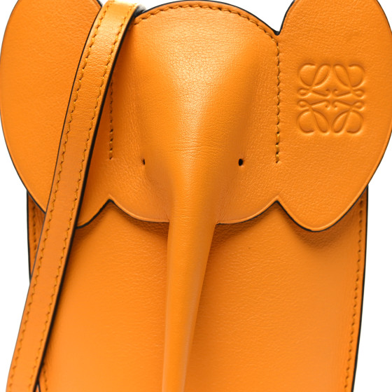 LOEWE Calfskin Elephant Pouch Crossbody Bag Mandarin 1405683