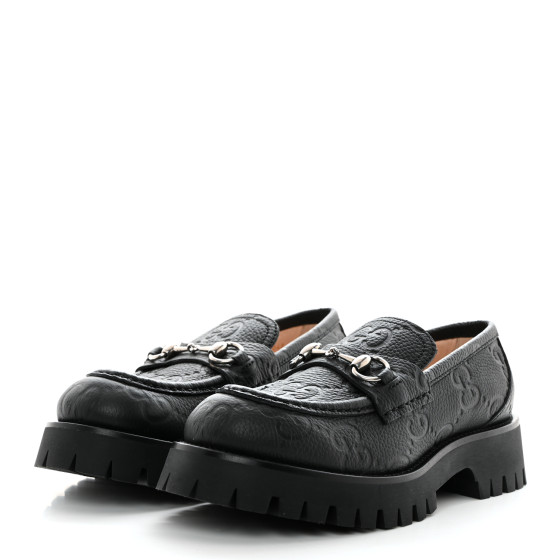 Gucci ミュール モノグラム黒 22センチ 34C 裏側に傷あり Gucci Black Calfskin Leather Slingback Flats Size 8.5/39