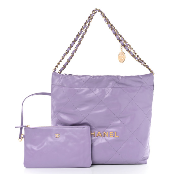 CHANEL 手袋　紫 Chanel 22 Handbag 22S Calfskin Purple in Calfskin Leather