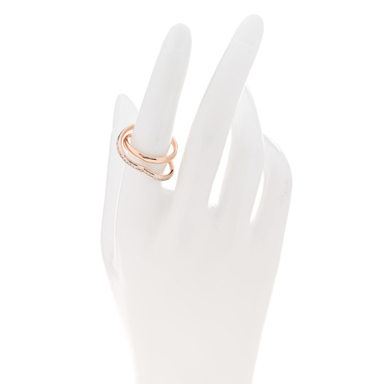 Hermes Vertige Coeur ring【関税込】 Hermes 18k Rose Gold and Diamond Vertige Coeur Ring Size 6