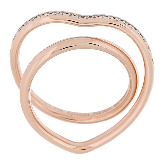 HERMES 18K Rose Gold Diamond Vertige Coeur Ring 54 7 1547765
