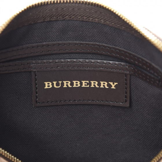 BURBERRY Haymarket Check Small Chester Bowling Bag Chocolate