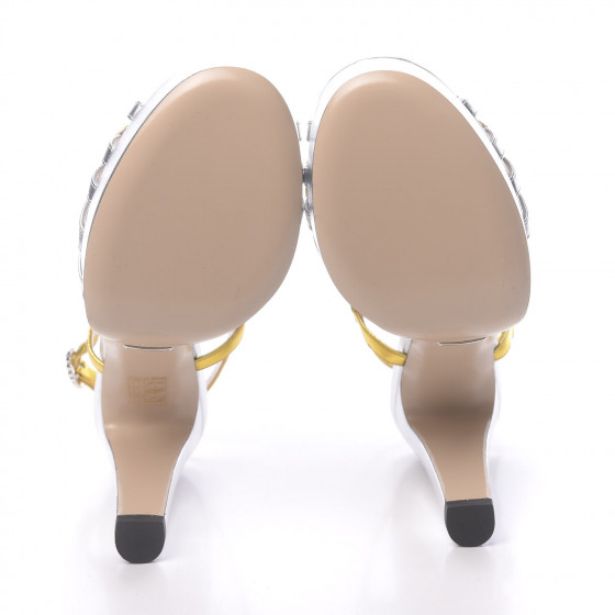 angel105ch様 GUCCI Metallic Nappa Crystal Zephyra Slingback Platform High