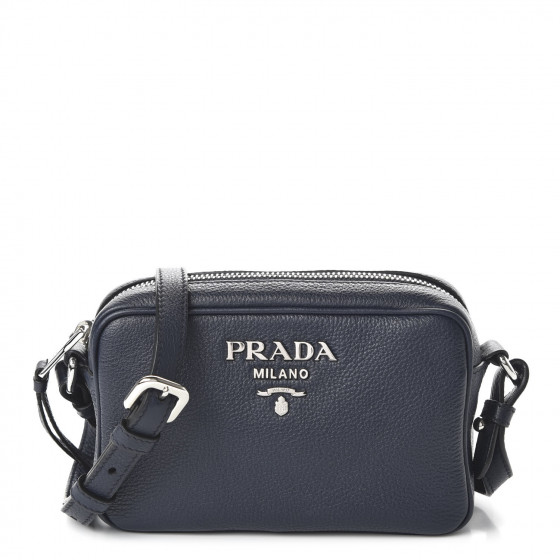 【PRADA】VITELLO CROSSBODY BAG Prada Black Vitello Daino Leather Crossbody Bag by WP