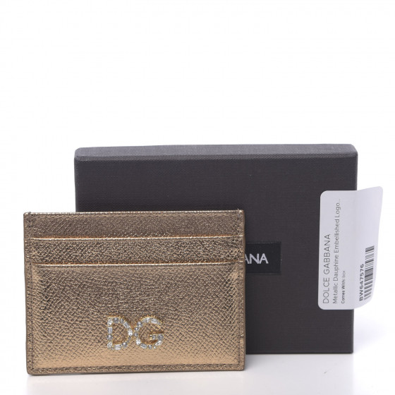 【DOLCE & GABBANA】ロゴ メタル装飾 レザーカードホルダー ☆Dolce&Gabbana☆ロゴ メタル装飾 レザーカードホルダー (Dolce