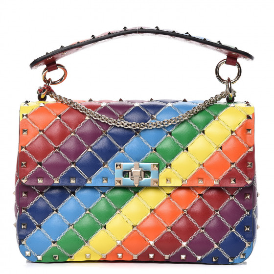 VALENTINO GARAVANI Lambskin Medium Rockstud Spike Shoulder