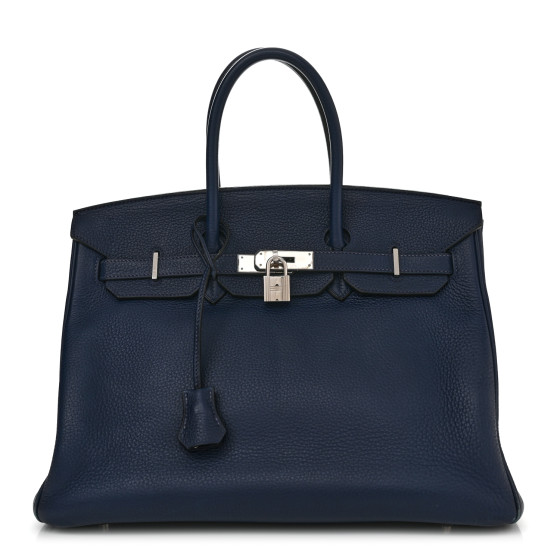 HERMES Togo Birkin 35 Bleu Marine