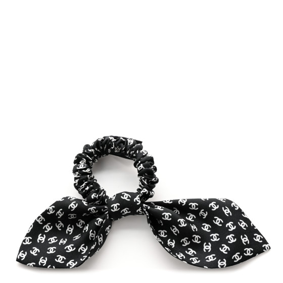 【CHANEL】CC Logo Twilly Dot Hair Scrunchie Black CHANEL CC Logo Scrunchie Hair accessory Lambskin, Black