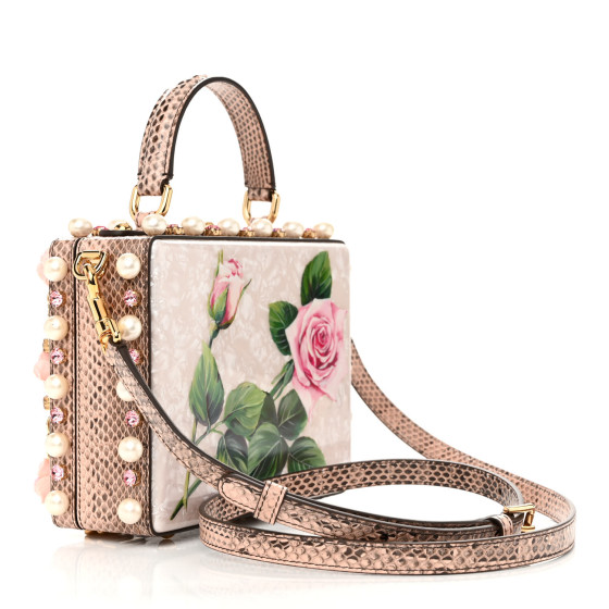 DOLCE GABBANA PVC Snakeskin Effect Pearl Crystal Tropical