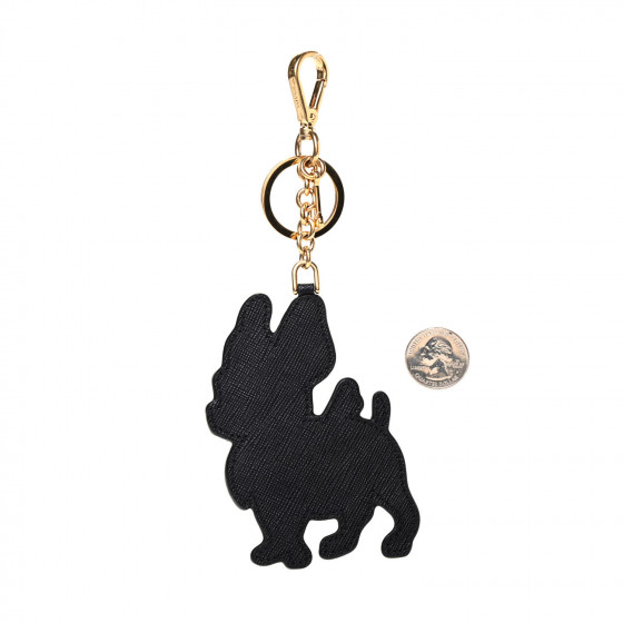 PRADA フレンチブルドッグ　キーホルダー PRADA Saffiano French Bulldog Dog Charm Black 809907