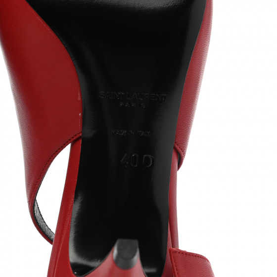 SAINT LAURENT★\"CHARLOTTE 55\" Red Leather SLINGBACK Pumps 🆕️ SAINT LAURENT Paris 