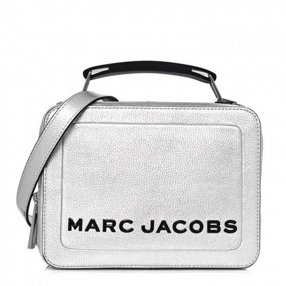 MARC JACOBS◆M0014840 001 The Textured Box The Box 20 MARC JACOBS Calfskin Mini The Textured Box Bag Platinum