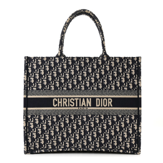 CHRISTIAN DIOR Oblique Large Book Tote Blue Multicolor