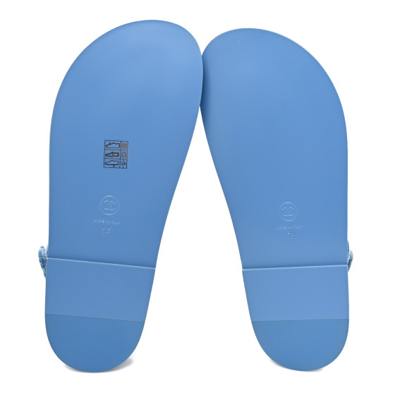 CHANEL Denim CC Dad Sandals 39 Light Blue 1272919 | FASHIONPHILE