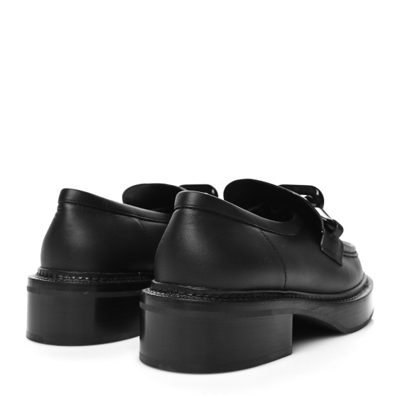 LOUIS VUITTON Calfskin Oversized Chain Academy Loafers 39