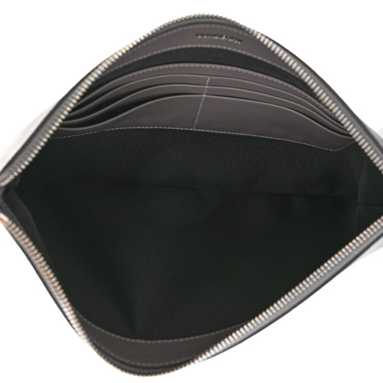 BURBERRY Calfskin Zip Pouch Charcoal Grey 1276897 | FASHIONPHILE