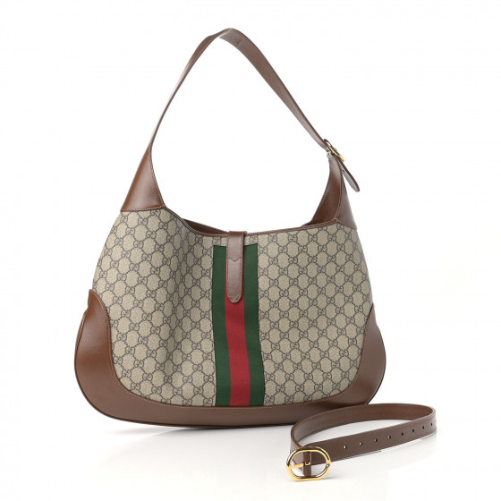 GUCCI GG Supreme Monogram Calfskin Web Large Jackie 1961