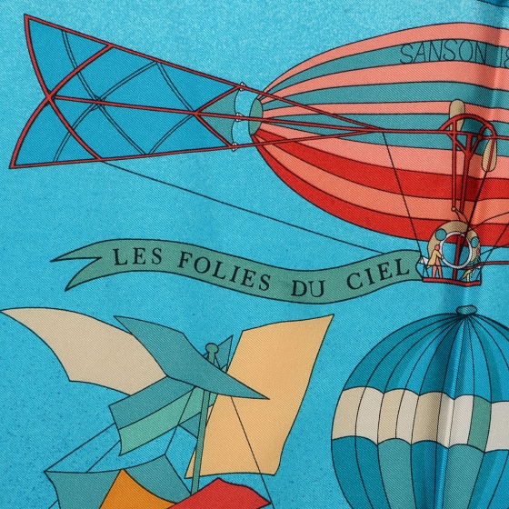 HERMES Silk Les Folies Du Ciel Scarf 90 79848 | FASHIONPHILE
