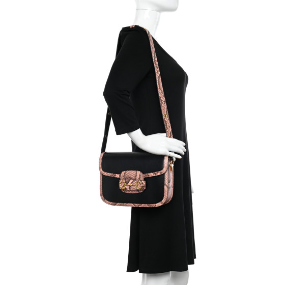 【GUCCI】H SHOUL S G.1955 HORS AZALEA◆6022041DB0G GUCCI Azalea Calfskin Snakeskin Horsebit 1955 Shoulder Bag
