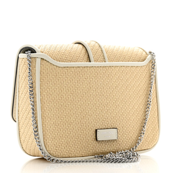 ☆新品☆JIMMY CHOOショルダー Raffia Crystal Cheri JIMMY CHOO Raffia Crystal Cheri Satchel Crossbody Natural
